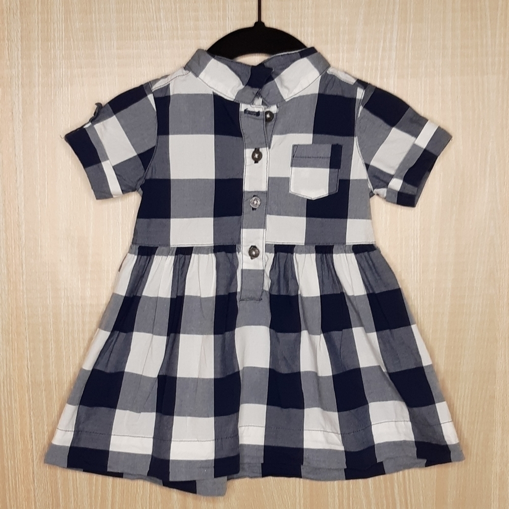 Carters baby girl checked pattern dress. 9 months